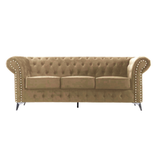 Chesterfield Mink Plush Velvet 3+2 Seater Sofa